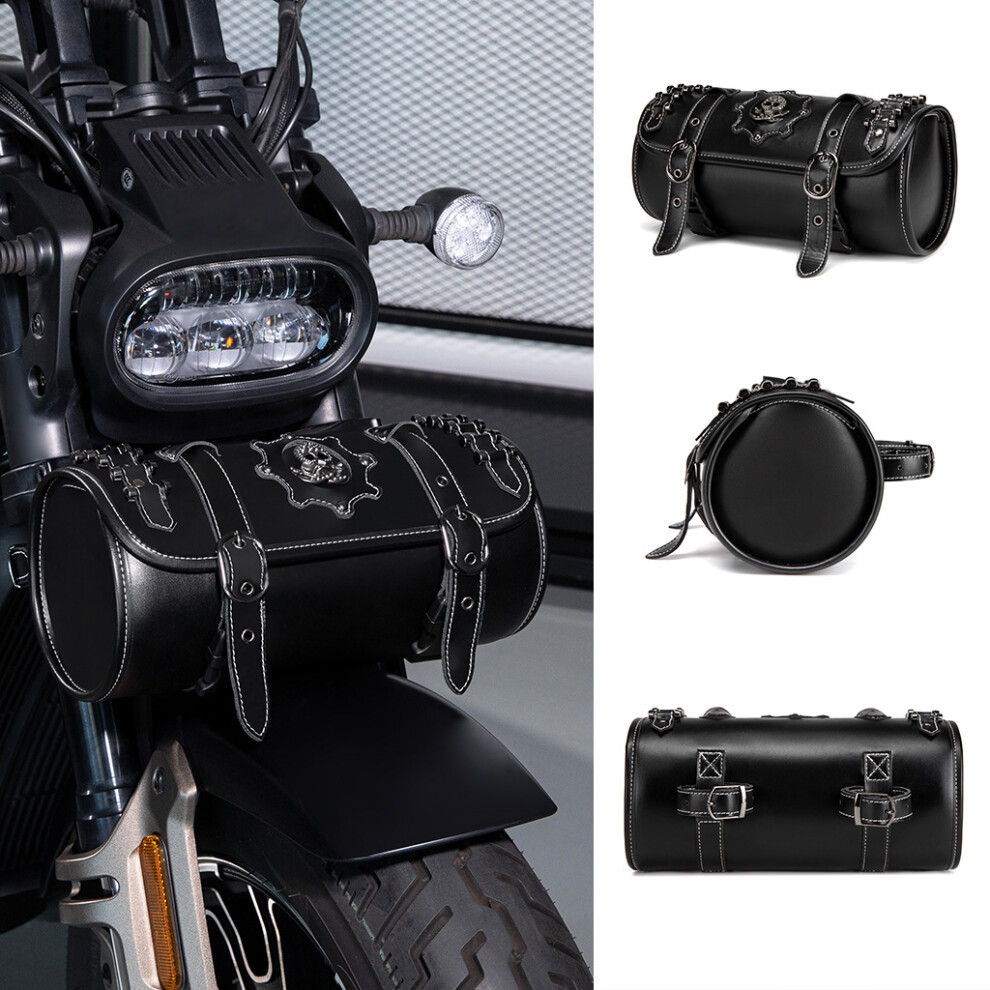 ( Black2(Single pack)) Motorcycle Front Storage Bag - Waterproof Large Capacity Handlebar Pouch for Bike Customization