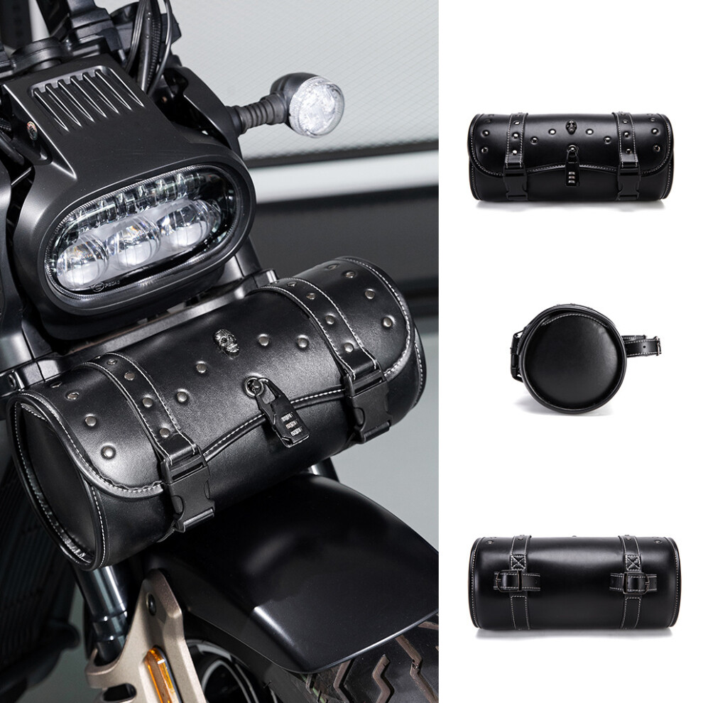 ( Black4(Single pack)) Motorcycle Front Storage Bag - Waterproof Large Capacity Handlebar Pouch for Bike Customization