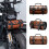 (Brown1(Single pack)) Motorcycle Front Storage Bag - Waterproof Large Capacity Handlebar Pouch for Bike Customization 1