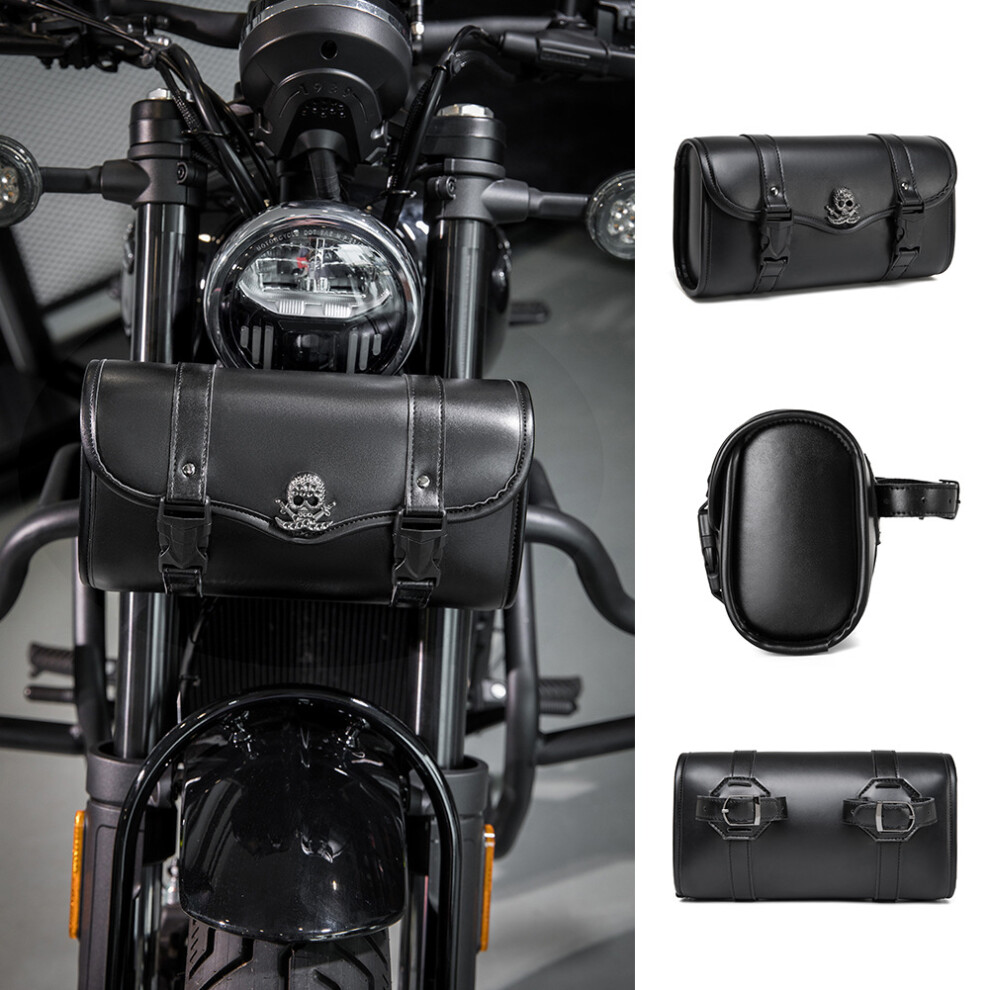 ( Black3(Single pack)) Motorcycle Front Storage Bag - Waterproof Large Capacity Handlebar Pouch for Bike Customization
