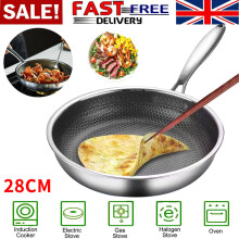 Stainless Steel Induction Geo Hex Frying Pan Non Stick Fry Cooking