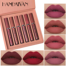 (11317-B) HANDAIYAN Set of 6 NonStick Cup Liquid lipstick , Long-Lasting Lip Gloss Gift Box – Matte Finish Lip Gloss, Resistant to Fading