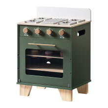 Robotime ROBUD Vintage Kids Wooden Toy Kitchen Oven, Green