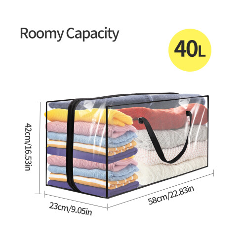 4 Pack Storage Bags 40L Foldable Clothes Storage Organizer with Handle 1