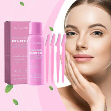 (3pcs) Facial Hair Identifier Spray for Face Shaving Hair Removal for Women, Dermaplaning Tool with 4Pcs Brow Blade