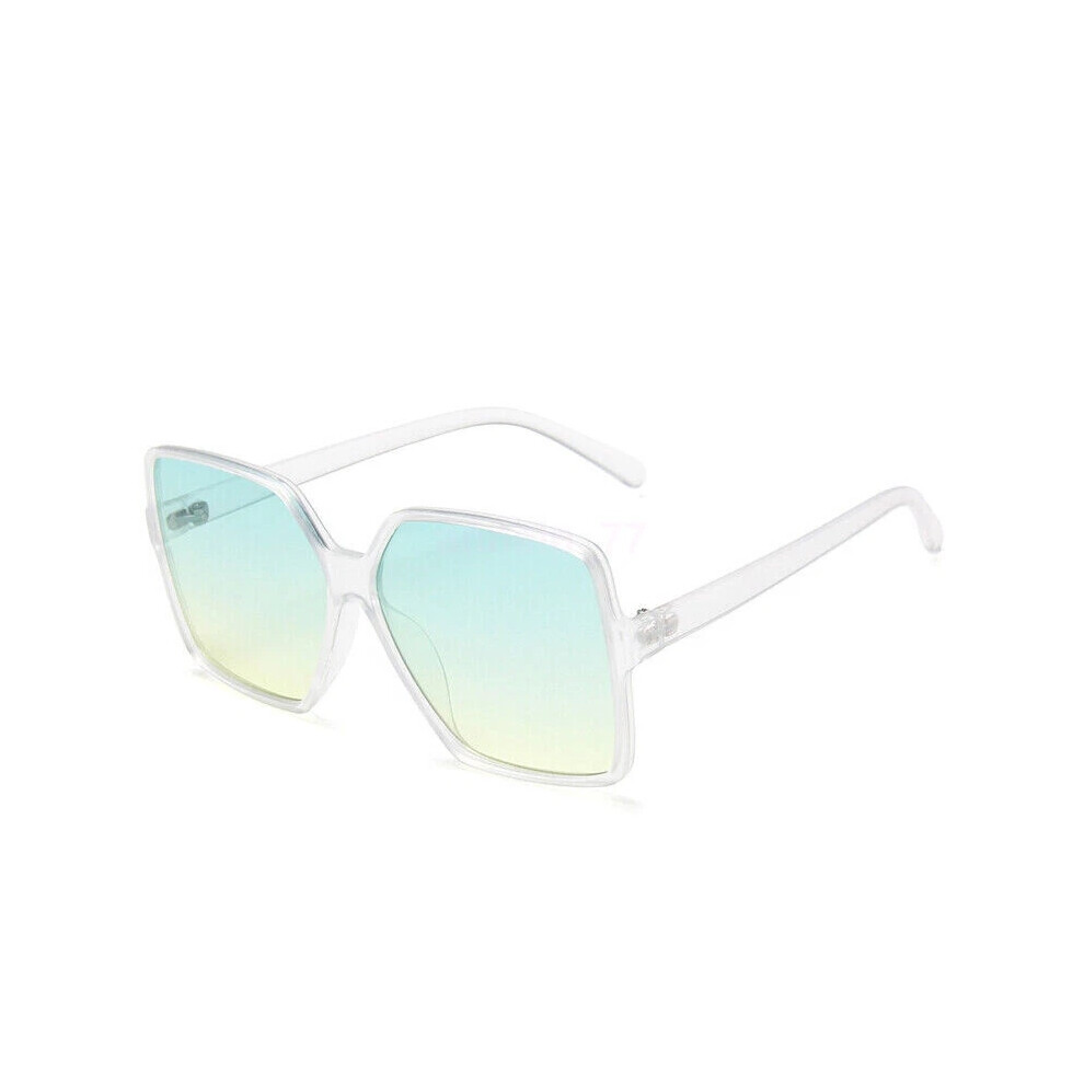 (light green) Women Ladies Big Frame UV400 Oversized Square Flat Top Sunglasses Large Black-image-OPC-PHF86MJ-NEW