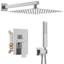 Systeme de douche de chrome Irib Chrome 10 pouces haute pression Precipitant la tete de douche de douche de douche de douche de salle de bain mix