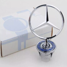 Bonnet Raised Star Emblem Badge Chrome Fits Mercedes Benz C E S CLK Class 44mm