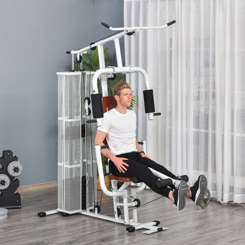 Homcom HOMCOM Multifunction Home Gym Weight Training Station Machine White