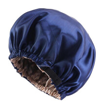 Satin Silk Bonnet Night Sleeping Cap Hat for Curly Natural Hair Navy Blue