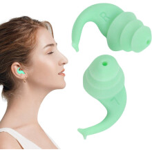 (Green) Ear Plugs for Noise Reduction | Waterproof Swimming Earplugs | Super Soft, Reusable Flexible Silicone Ear Plugs for Sleeping, Swimming,