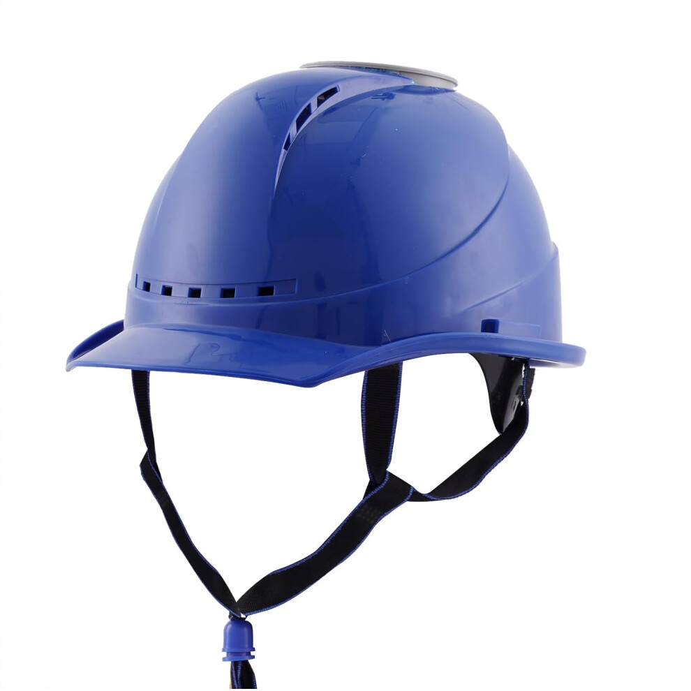 (Blue) Hat With Fan Built In - Construction Hard Hat With Fan | Outdoor Cool Caps, Ventilated Caps, Adjustable For Outdoor Construction And Home Impro 749691444426