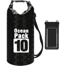 (Black) Dry Bag - Waterproof Boat Bag,Roll Top Backpack Storage for Hiking Commuting Shopping Swimming Outdoor Activities