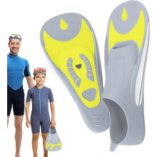 (33-34, Yellow) Swim Fins, Compact Swimming Fins Flippers, Adjustable Soft Comfortable Lightweight Pool Accessories for Kids Surfing Diving Travel Freediving Adult