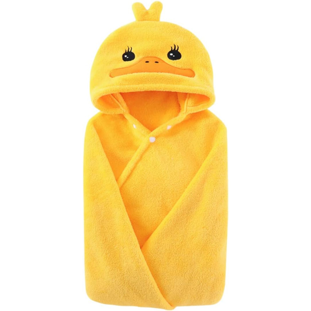 Duck Hooded Bath Towel Poncho for Kids Ultra Soft Baby Bath Towel Wrap Absorbent Toddler Bathrobe Towel Hooded Blanket Newborn Shower Gifts
