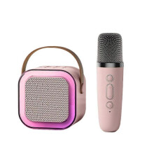 (with 1 Wireless Microphone, pink) Mini Karaoke Machine,Mini Karaoke Machine with 1/2 Wireless Microphones