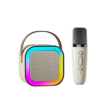 (with 1 Wireless Microphone, ivory) Mini Karaoke Machine,Mini Karaoke Machine with 1/2 Wireless Microphones