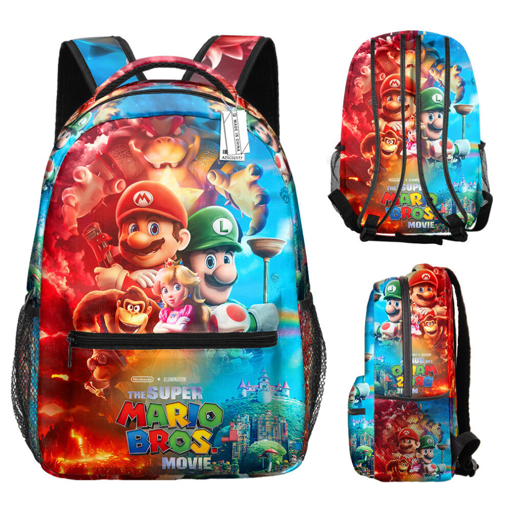 (8) Mario Kids bags, Children Backpack Kindergarten school bag Design Durable canvas Cartoon bag