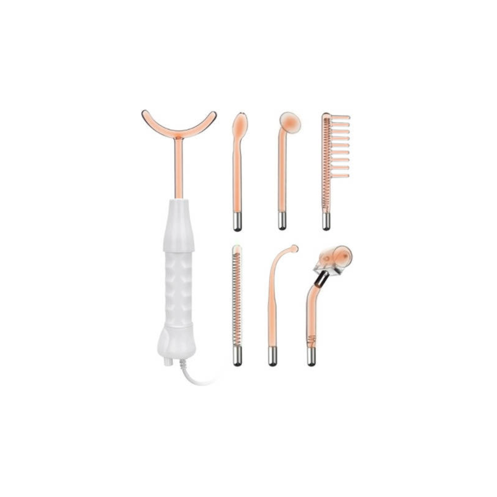 Chronus White High-Frequency Facial Machine, 7-Electrode, Acne/Lifting (White)