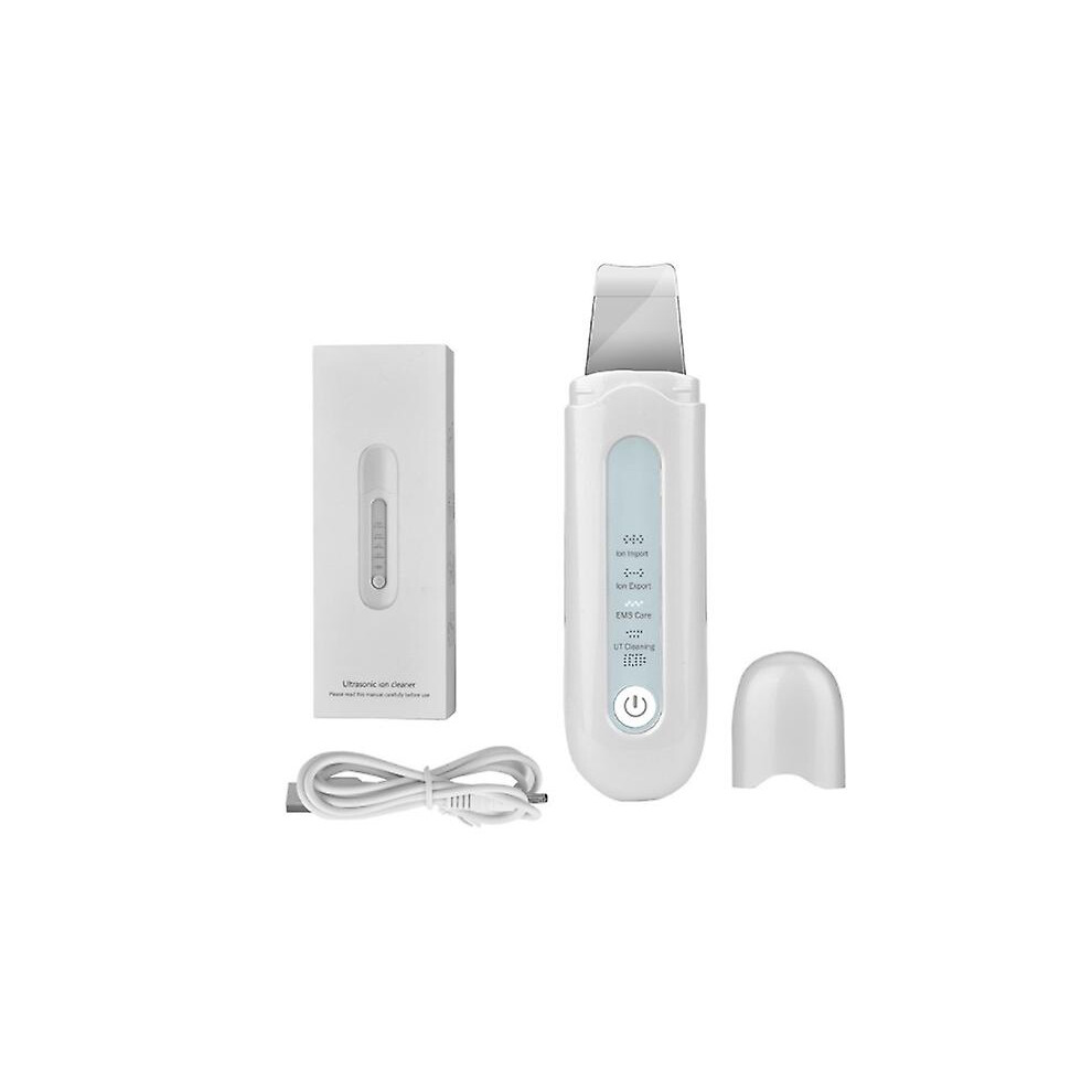 Chronus White Ultrasonic Facial Scrubber, Ems Ion, Blackhead/Wrinkle Remover (White)