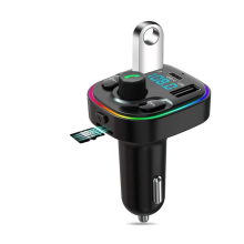 Bluetooth FM Car Transmitter, 2USB+Type-C, Hands-Free, TF/SD, LED (Black)