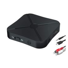 2-in-1 Bluetooth 5.0 Adapter for TV/PC/Car/Soundbar/Headphones (Black)