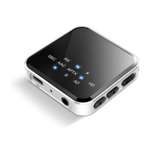Bluetooth 5.2 Transmitter - APTX Adaptive/HD, 15H Playtime, Dual Link for TV/PC/Headphones (Black)