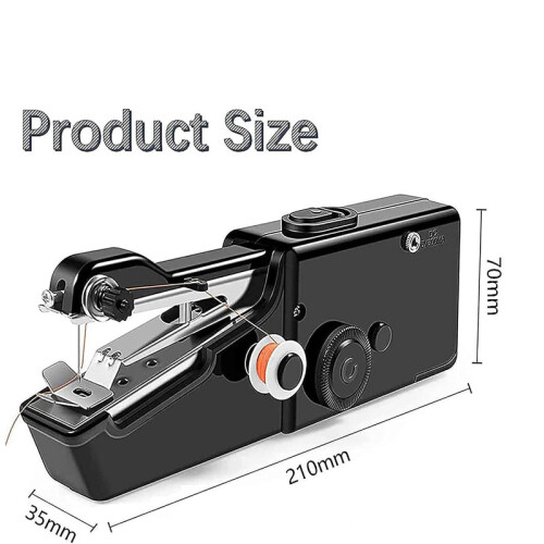 Handheld Sewing Machine, Mini Portable Cordless, Essential for Quick Home Sewing Crafts (Black) 1
