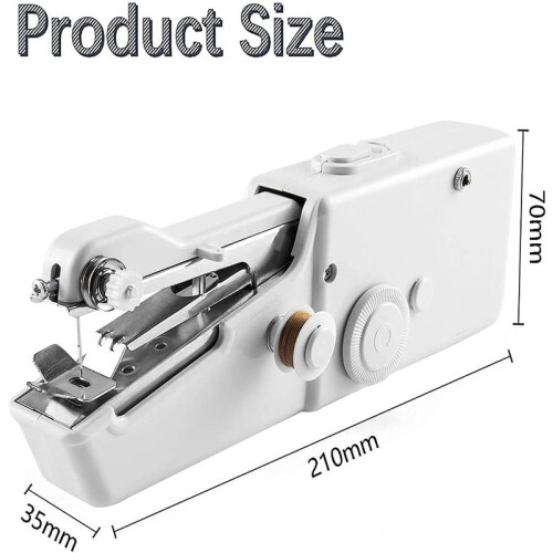 Handheld Sewing Machine, Mini Portable Cordless, Essential for Quick Home Sewing Crafts (White) 1
