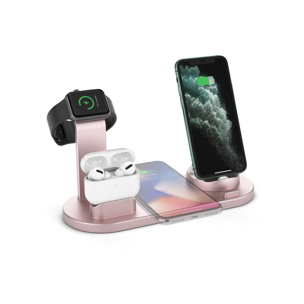 Photos - Other for Mobile Wireless Charging Station, 4-in-1 Charger Stand Dock Compatible for iPhone, Apple Watch, AirPods, Gold