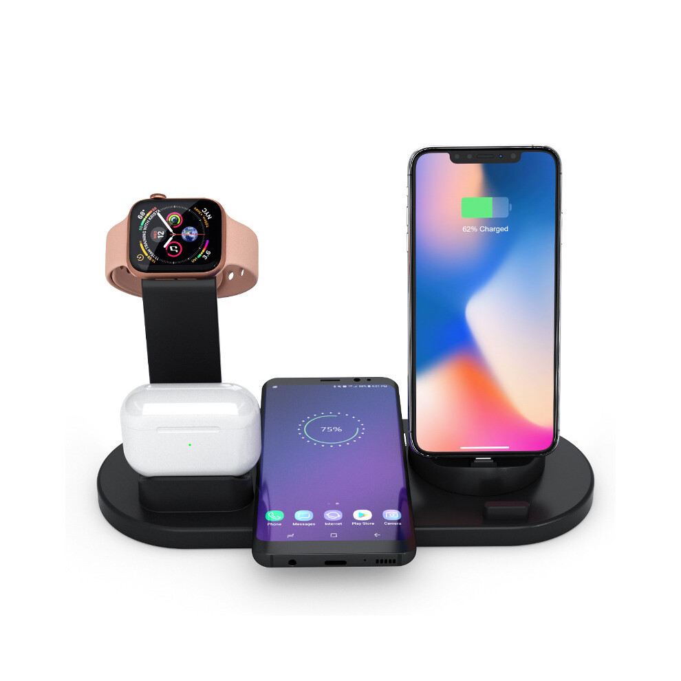 4-In-1Wireless Charging Station For Iphone, Apple Watch & Airpods Black 9331562963757
