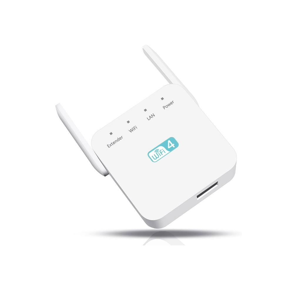 300Mbps Wifi Extender 3650 Sq.ft - 2 Antennas, 2.4Ghz, Works W/All Routers (White) White 6976919864146