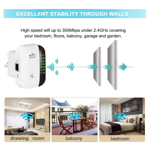Extensor Booster Wifi Booster Range Extender 300Mbps 2.4Ghz Wifi Extender Branco 1