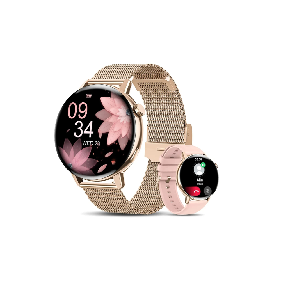 1.32" Women's Bt Call Watch, Spo2/Hr, 20 Modes, Ip67, Android/Ios (Gold) Gold 9331562908253