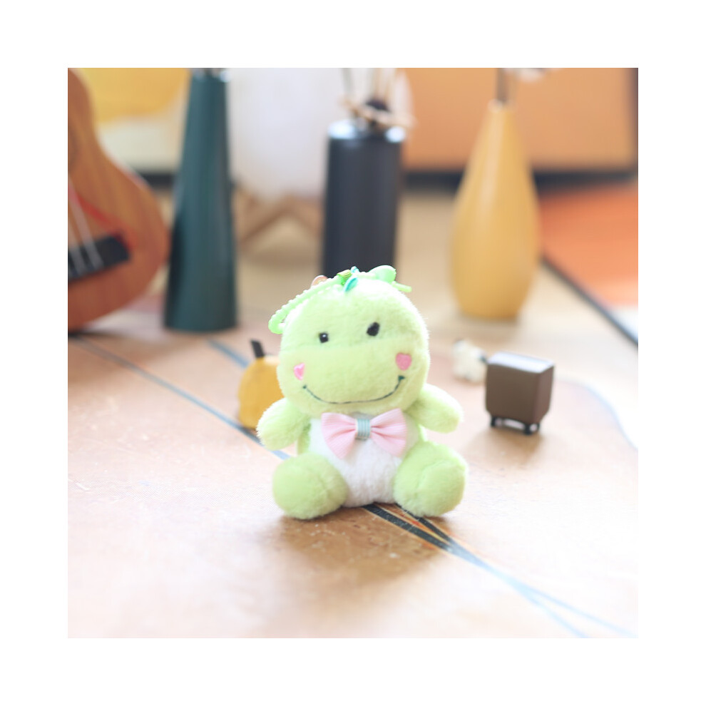 (Green)Peluche dinosaure poupée porte clé noeud décoration pour sac à dos décoration et cadeau cadeau