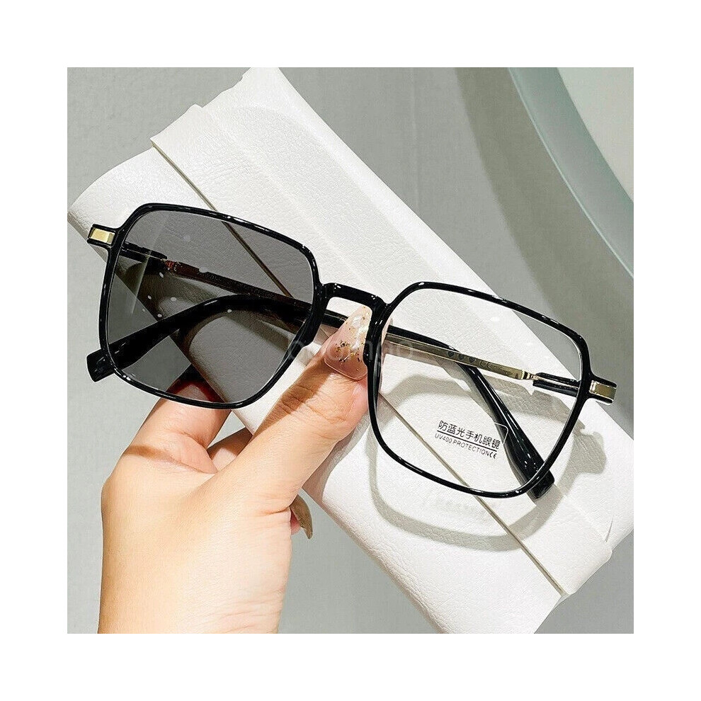 (Black, +3.00 strength) Big frame Transition Photochromic Reading Glasses Readers Sunglasses 0.5~4.0