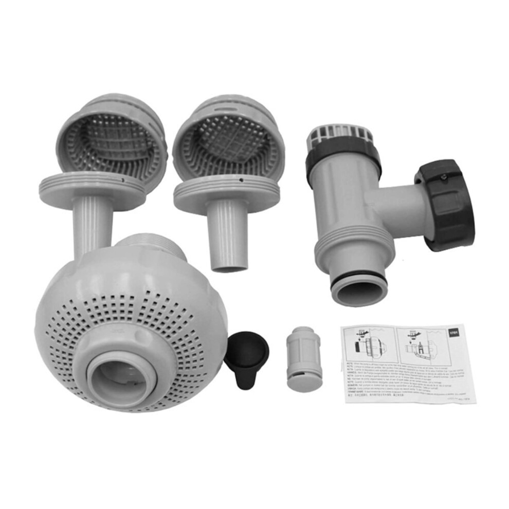Intex 26005E Above Ground Swimming Pool Inlet Air Water Jet Part Kit with Plunger Valve  Strainer Connector  Jet Nozzle  Strainer Grid & More