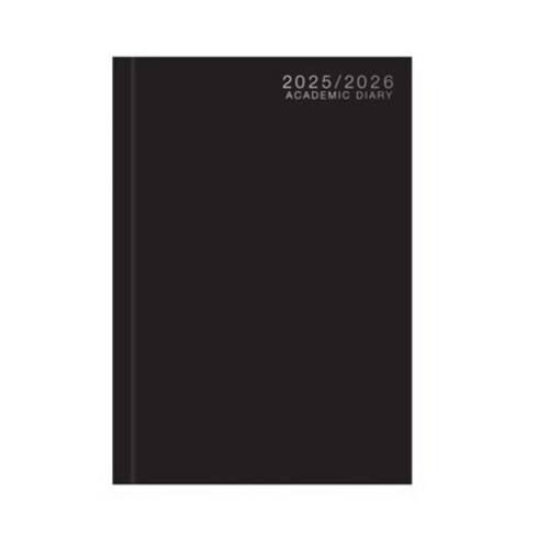 Black A5 Academic Diary Week To View Planner Hard Cover Organiser 1