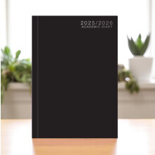 Black A5 Academic Diary Week To View Planner Hard Cover Organiser