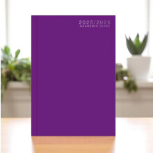Purple A5 Academic Diary Week To View Planner Hard Cover Organiser