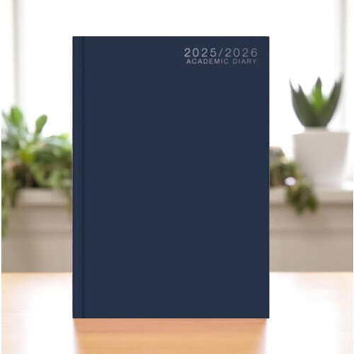 Blue A5 Academic Diary Week To View Planner Hard Cover Organiser