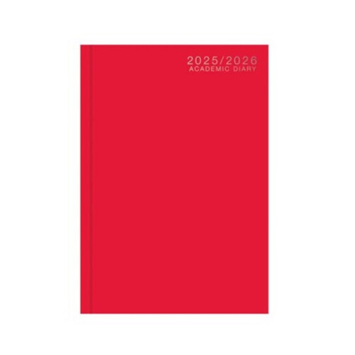 Red A5 Academic Diary Week To View School Planner Hard Cover Organiser 1