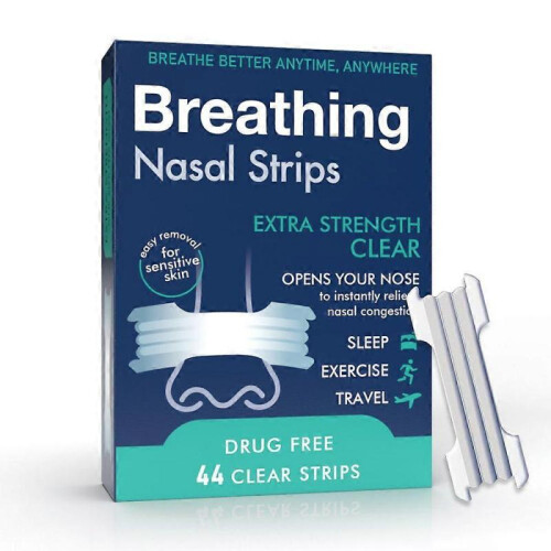 (3pcs)44 Strong Nasal Strips - Clear Extra Strength Nose Stop SolutionSensitive Skin Better Breathe Sleeping Aid