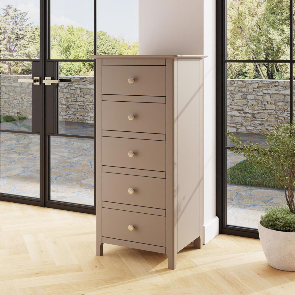 Putty 5 Drawer Chest of Drawers Brushed Metal Handles