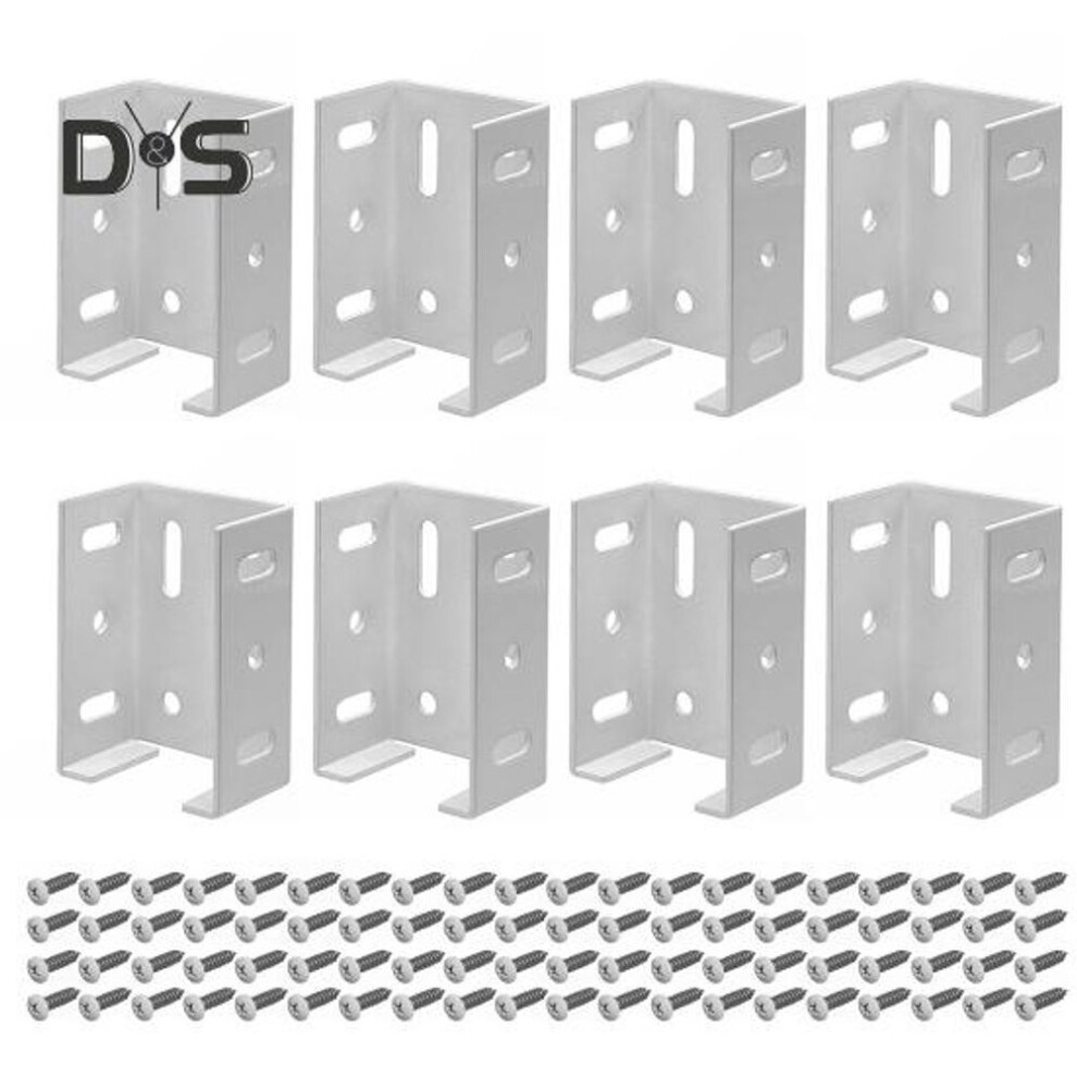 8pcs Aluminum Fence Brackets Stable Connection Rustproof Powder Coated Surface Heavy-duty Metal Fence Brackets Replacement