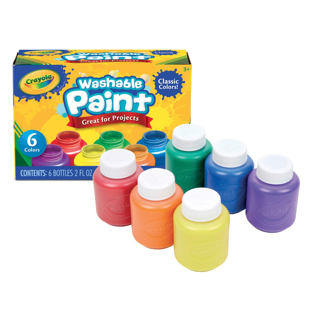 Crayola Washable Kids Paint 6 Count Kids At Home Activities Painting Supplies Gift Assorted