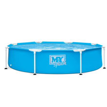 M.Y Splash 8ft Outdoor Metal Frame Swimming Pool Easy Setup Family