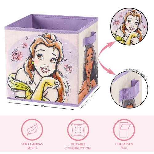 IDEA NUOVA Disney Princess Closable Storage Cubs Set de 2 10 """" x10 """" 2