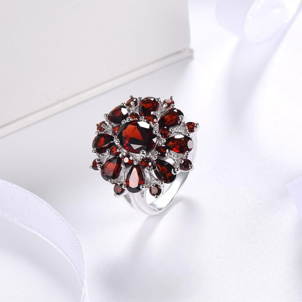 (No. 10) Zhenrong Ruby & Diamond Inlaid Engagement Ring - European & American Style