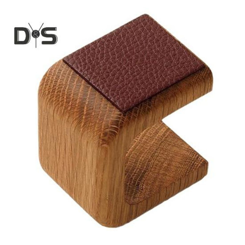 Wooden Watch Stand With Faux Leather Top Layer Nordic Style Decorative Ornament Smooth Edges Watch Organizer